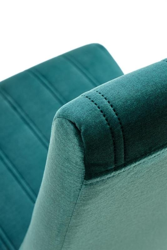 Halmar Scaun tapitat cu stofa si picioare din lemn, Dillan II Velvet Petrol / Negru, l47xA59xH99 cm