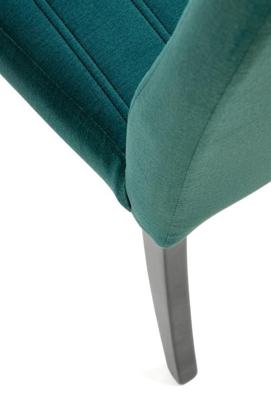 Halmar Scaun tapitat cu stofa si picioare din lemn, Dillan II Velvet Petrol / Negru, l47xA59xH99 cm