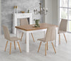 Halmar Scaun tapitat cu stofa si picioare din lemn, Kai-282 Bej / Natural, l44xA56xH93 cm