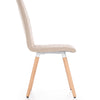 Halmar Scaun tapitat cu stofa si picioare din lemn, Kai-282 Bej / Natural, l44xA56xH93 cm