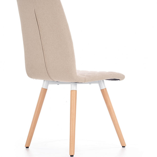 Scaun tapitat cu stofa si picioare din lemn, Kai-282 Bej / Natural, l44xA56xH93 cm (6)