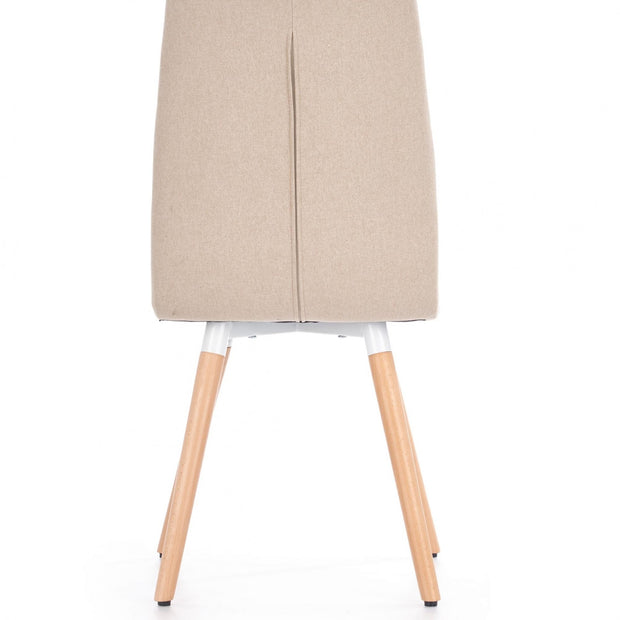 Halmar Scaun tapitat cu stofa si picioare din lemn, Kai-282 Bej / Natural, l44xA56xH93 cm