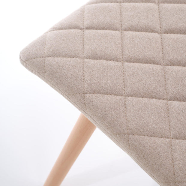 Halmar Scaun tapitat cu stofa si picioare din lemn, Kai-282 Bej / Natural, l44xA56xH93 cm