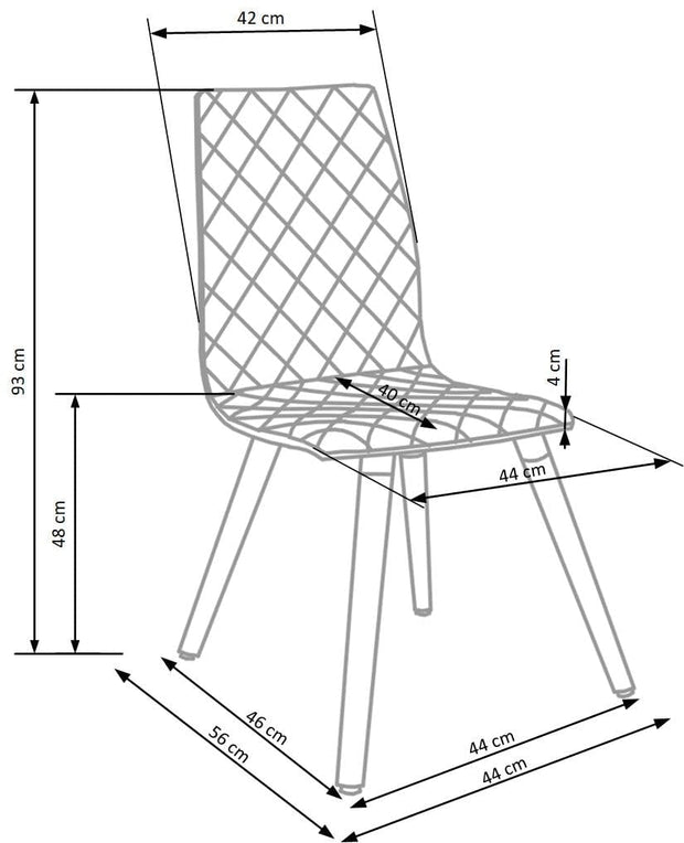 Halmar Scaun tapitat cu stofa si picioare din lemn, Kai-282 Bej / Natural, l44xA56xH93 cm