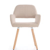 Halmar Scaun tapitat cu stofa si picioare din lemn, Kai-283 Bej / Natural, l56xA56xH80 cm