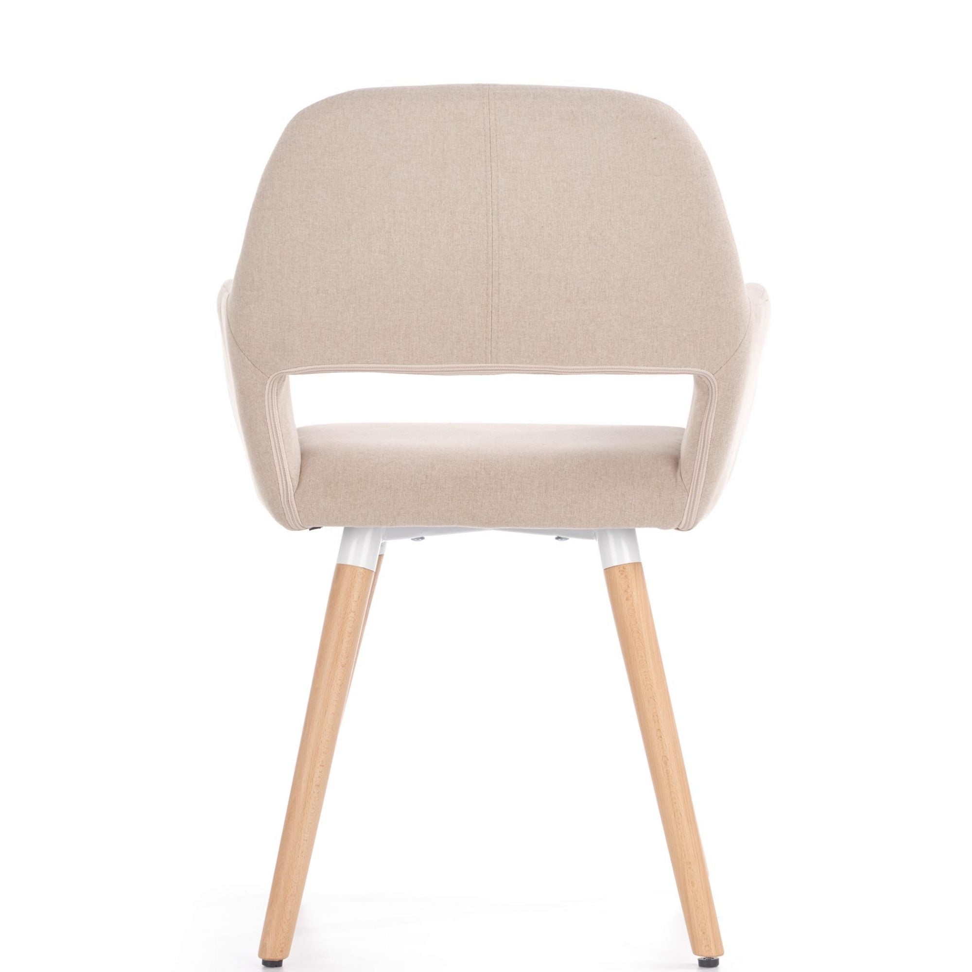 Halmar Scaun tapitat cu stofa si picioare din lemn, Kai-283 Bej / Natural, l56xA56xH80 cm