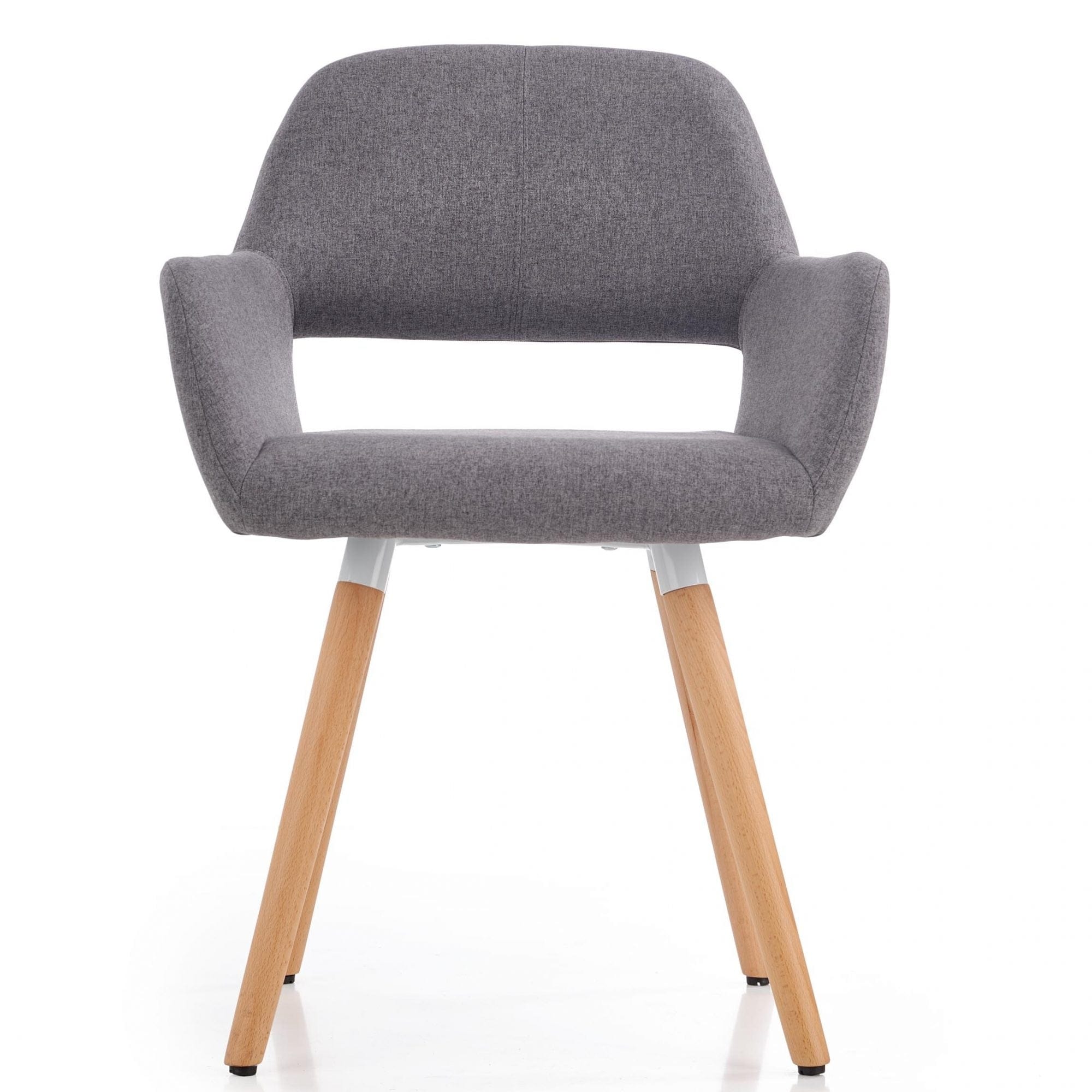 Halmar Scaun tapitat cu stofa si picioare din lemn, Kai-283 Gri / Natural, l56xA56xH80 cm