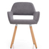 Halmar Scaun tapitat cu stofa si picioare din lemn, Kai-283 Gri / Natural, l56xA56xH80 cm