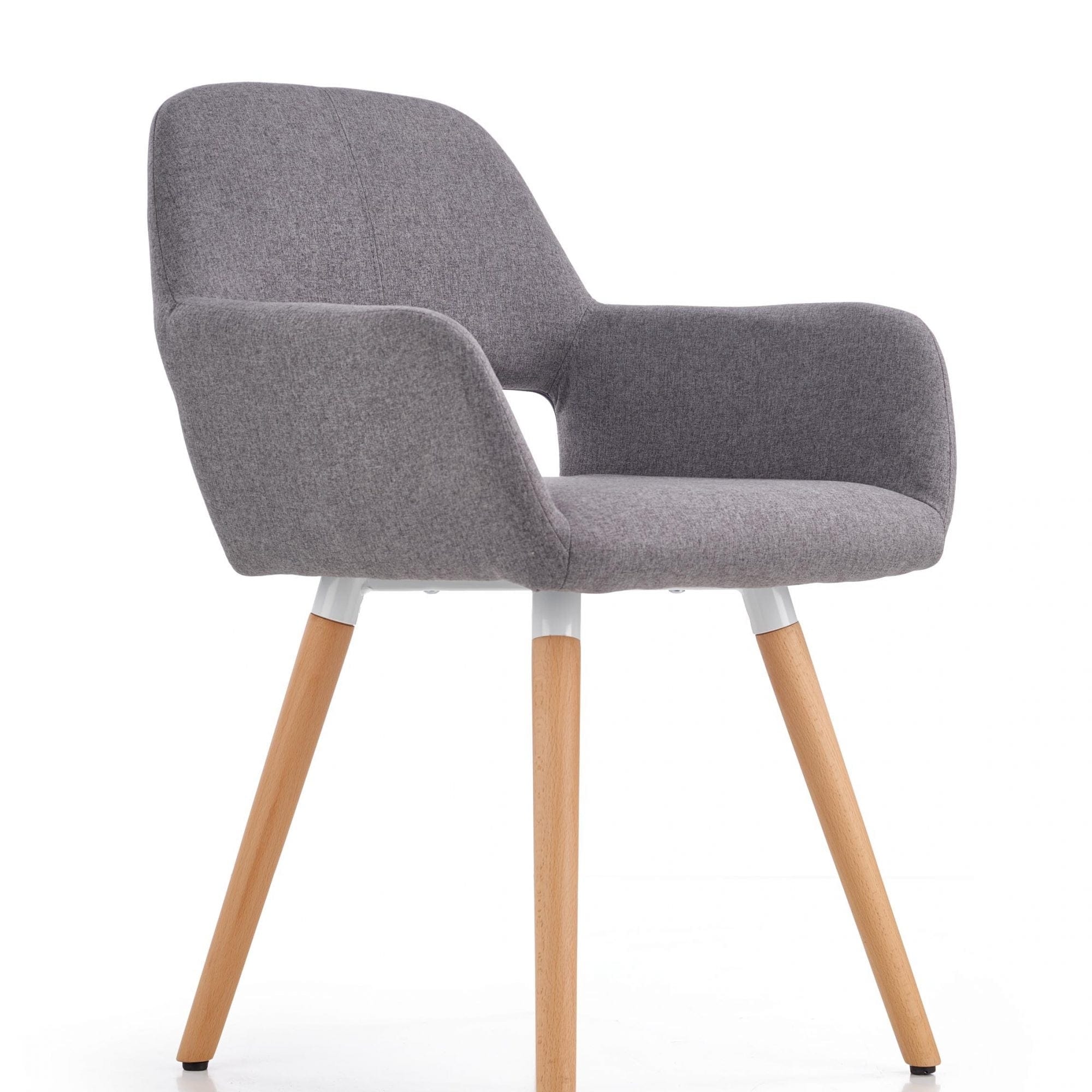 Halmar Scaun tapitat cu stofa si picioare din lemn, Kai-283 Gri / Natural, l56xA56xH80 cm