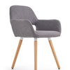 Halmar Scaun tapitat cu stofa si picioare din lemn, Kai-283 Gri / Natural, l56xA56xH80 cm