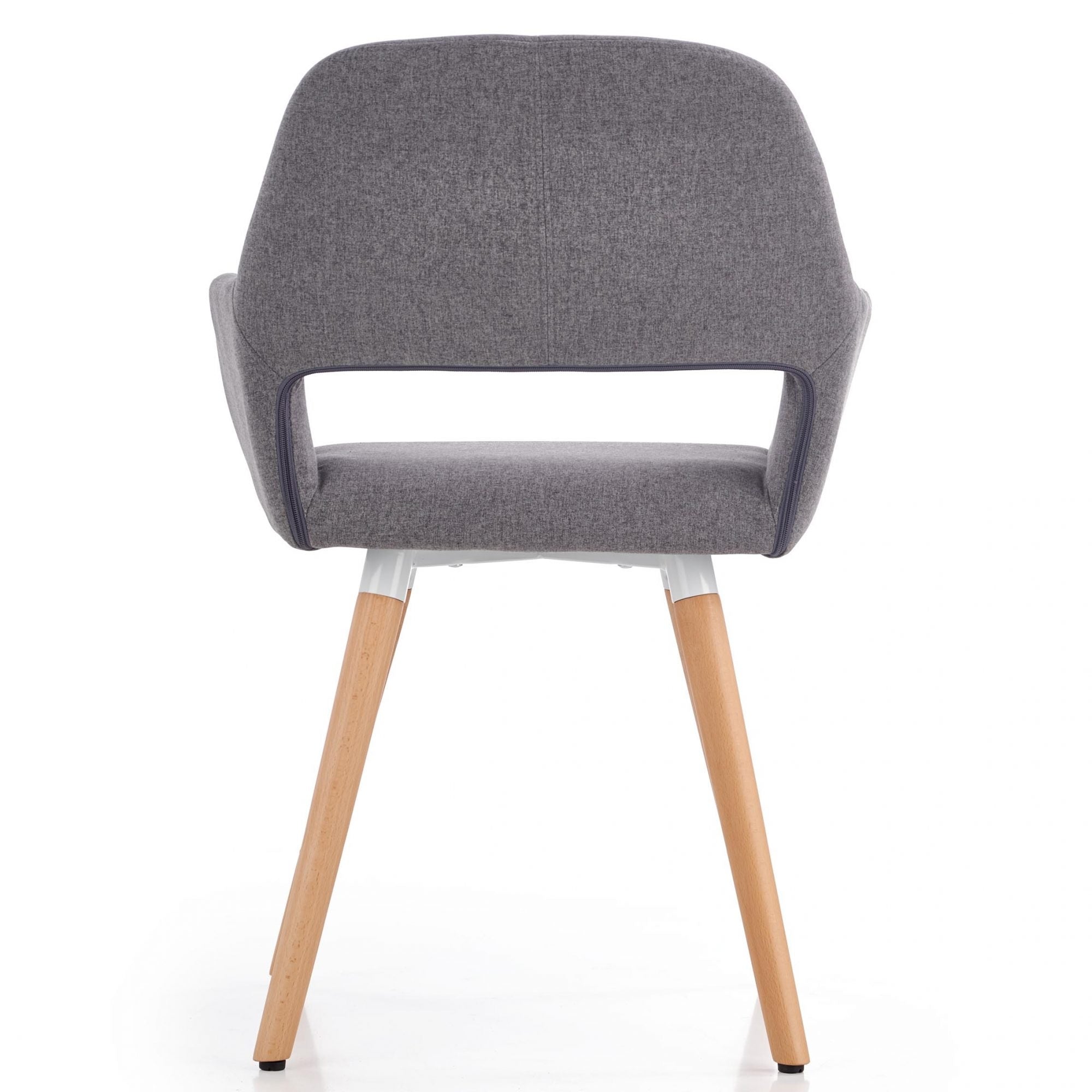 Scaun tapitat cu stofa si picioare din lemn, Kai-283 Gri / Natural, l56xA56xH80 cm (5)