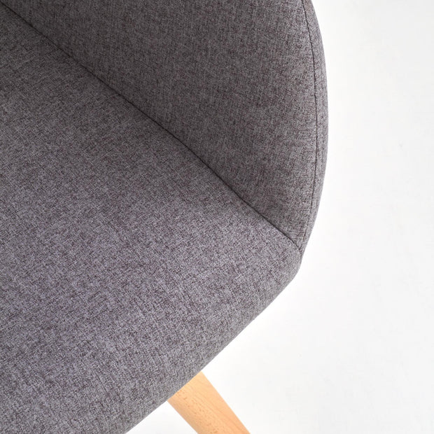 Scaun tapitat cu stofa si picioare din lemn, Kai-283 Gri / Natural, l56xA56xH80 cm (9)