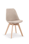 Halmar Scaun tapitat cu stofa si picioare din lemn Kai-303 Bej / Natural, l48xA54xH83 cm
