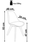Halmar Scaun tapitat cu stofa si picioare din lemn Kai-303 Bej / Natural, l48xA54xH83 cm