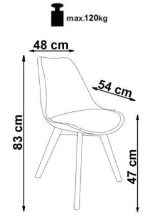 Halmar Scaun tapitat cu stofa si picioare din lemn Kai-303 Bej / Natural, l48xA54xH83 cm