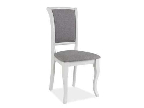 Scaun tapitat cu stofa si picioare din lemn, OP-SC2 Bej / Alb, l44xA42xH96 cm