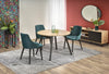 Halmar Scaun tapitat cu stofa si picioare din lemn, Torrell III Velvet Petrol / Negru, l57xA56xH86 cm