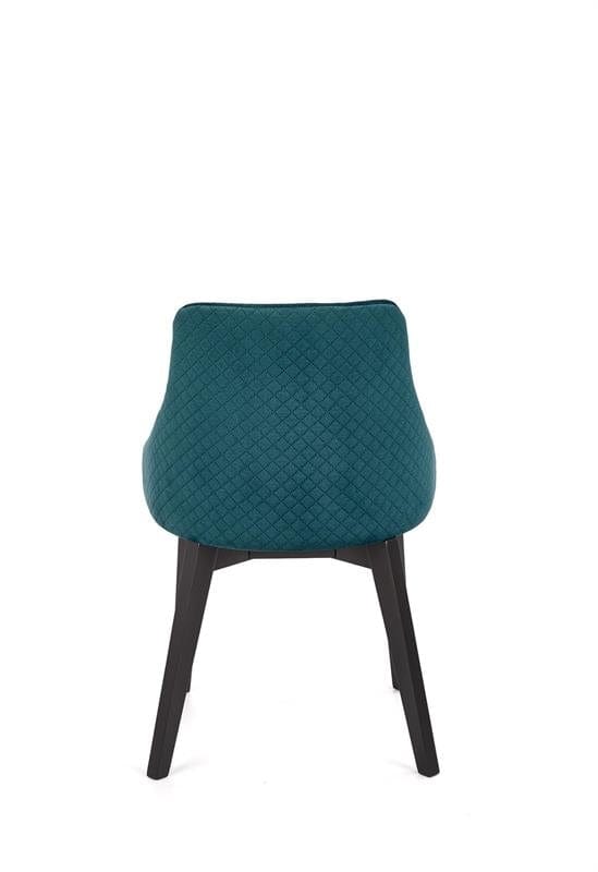 Halmar Scaun tapitat cu stofa si picioare din lemn, Torrell III Velvet Petrol / Negru, l57xA56xH86 cm