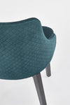 Halmar Scaun tapitat cu stofa si picioare din lemn, Torrell III Velvet Petrol / Negru, l57xA56xH86 cm