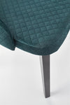 Halmar Scaun tapitat cu stofa si picioare din lemn, Torrell III Velvet Petrol / Negru, l57xA56xH86 cm
