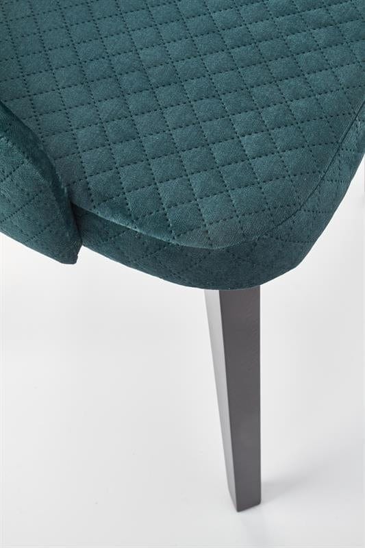 Halmar Scaun tapitat cu stofa si picioare din lemn, Torrell III Velvet Petrol / Negru, l57xA56xH86 cm