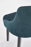 Halmar Scaun tapitat cu stofa si picioare din lemn, Torrell III Velvet Petrol / Negru, l57xA56xH86 cm