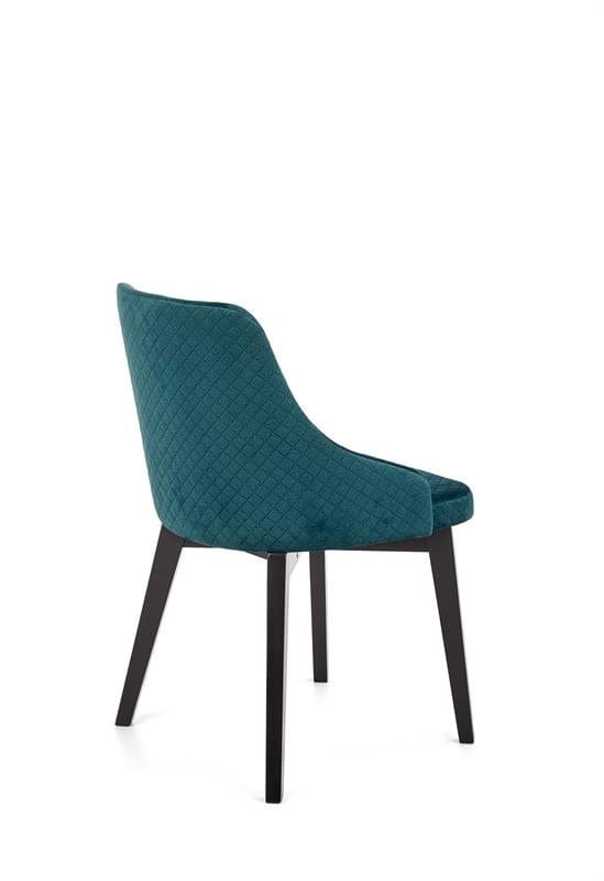 Scaun tapitat cu stofa si picioare din lemn, Torrell III Velvet Petrol / Negru, l57xA56xH86 cm (8)