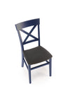 Scaun tapitat cu stofa si picioare din lemn Tutti 2 Albastru Inchis / Negru, l45xA49xH90 cm (1)