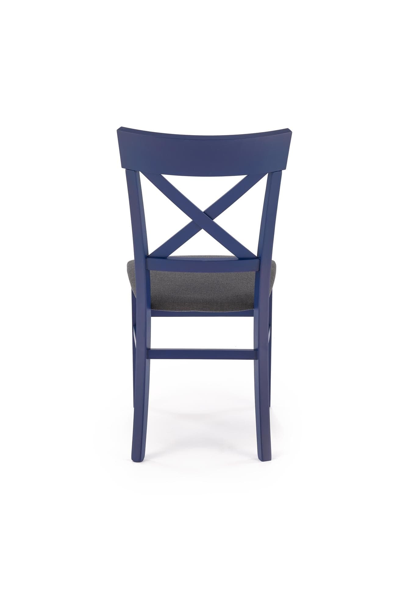 Scaun tapitat cu stofa si picioare din lemn Tutti 2 Albastru Inchis / Negru, l45xA49xH90 cm (2)