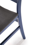 Scaun tapitat cu stofa si picioare din lemn Tutti 2 Albastru Inchis / Negru, l45xA49xH90 cm (6)