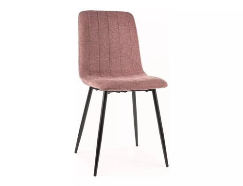 Scaun tapitat cu stofa si picioare metalice, Alan Brego Lila / Negru, l45xA39xH91 cm