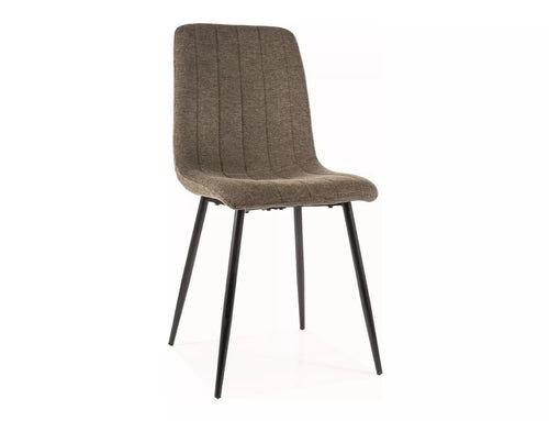 Scaun tapitat cu stofa si picioare metalice, Alan Brego Verde / Negru, l45xA39xH91 cm