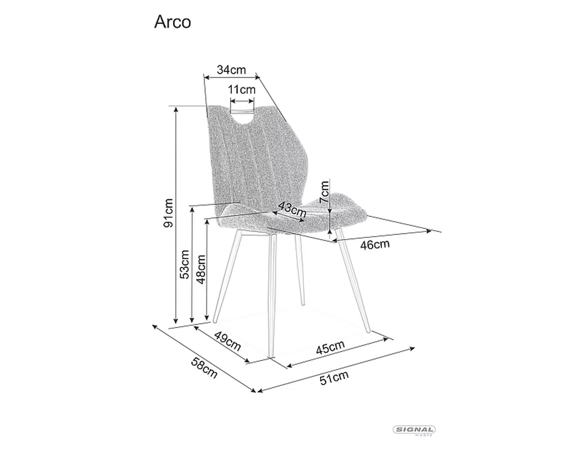 Scaun tapitat cu stofa si picioare metalice, Arco Velvet Gri / Negru, l51xA46xH91 cm (1)