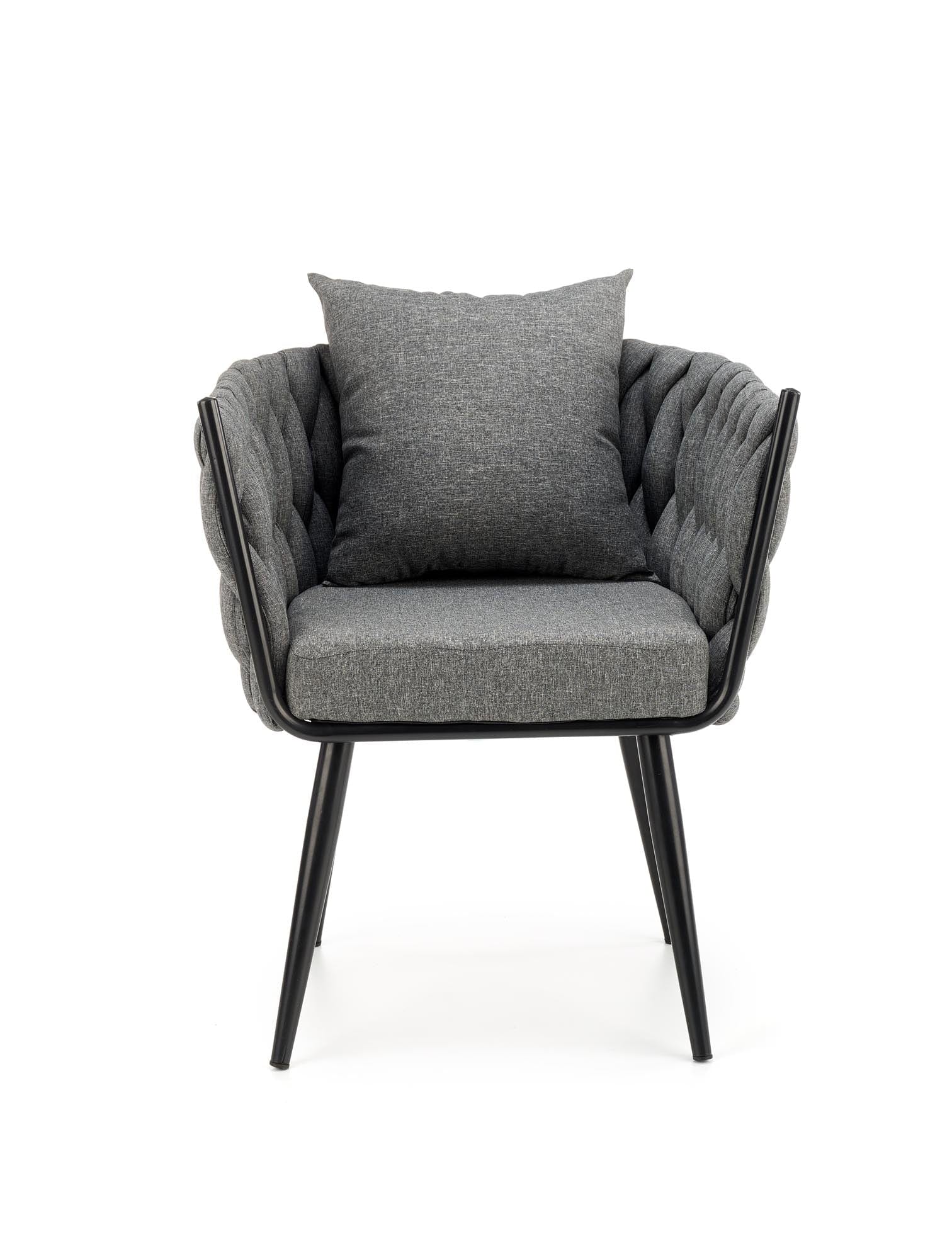 Halmar Scaun tapitat cu stofa si picioare metalice Avalon Gri / Negru, l67xA55xH77 cm