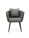 Halmar Scaun tapitat cu stofa si picioare metalice Avalon Gri / Negru, l67xA55xH77 cm