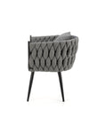 Halmar Scaun tapitat cu stofa si picioare metalice Avalon Gri / Negru, l67xA55xH77 cm