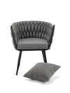 Halmar Scaun tapitat cu stofa si picioare metalice Avalon Gri / Negru, l67xA55xH77 cm