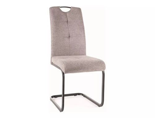 Scaun tapitat cu stofa si picioare metalice, Axo Brego Gri / Negru, l43xA47xH101 cm