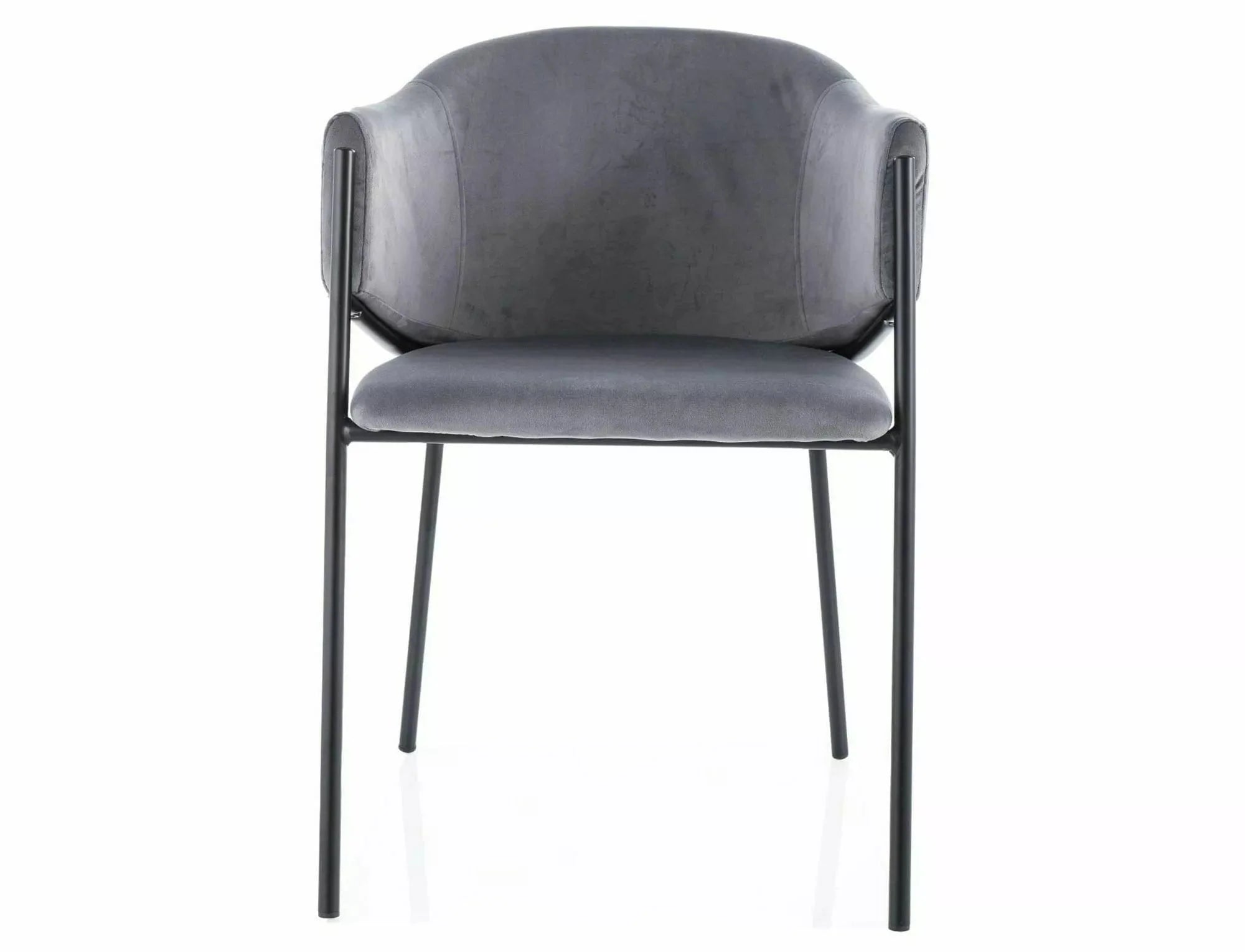 Scaun tapitat cu stofa si picioare metalice, Bono Velvet Gri / Negru, l55xA44xH77 cm (1)