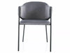 Scaun tapitat cu stofa si picioare metalice, Bono Velvet Gri / Negru, l55xA44xH77 cm (1)