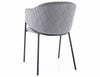 Scaun tapitat cu stofa si picioare metalice, Bono Velvet Gri / Negru, l55xA44xH77 cm (2)