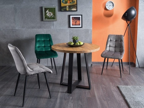 Signal Scaun tapitat cu stofa si picioare metalice Chase Velvet Gri / Negru, l50xA58xH88 cm