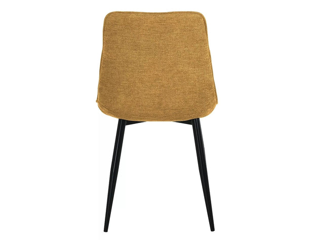 Scaun tapitat cu stofa si picioare metalice, Chic Brego Galben / Negru, l50xA43xH88 cm (1)