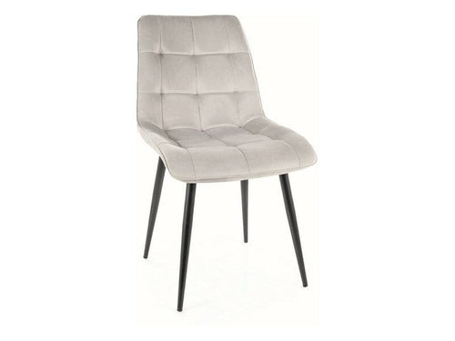 Scaun tapitat cu stofa si picioare metalice, Chic Velvet Gri / Negru, l50xA43xH88 cm