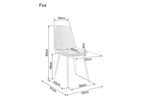 Signal Scaun tapitat cu stofa si picioare metalice, Franky Gri / Stejar, l43xA51xH89 cm