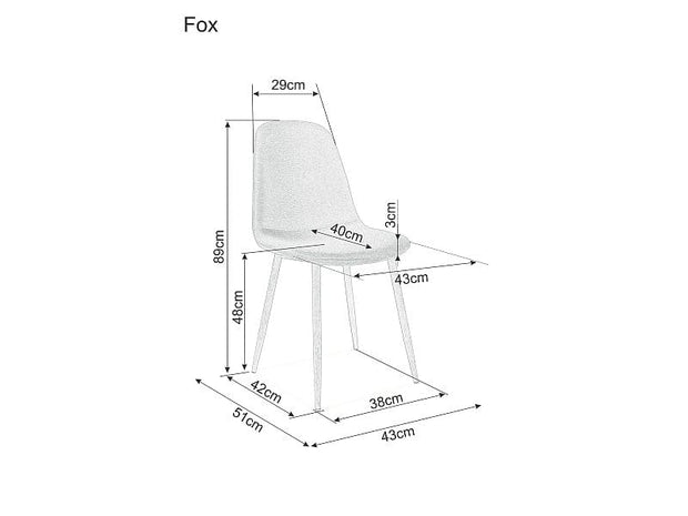 Signal Scaun tapitat cu stofa si picioare metalice, Franky Gri / Stejar, l43xA51xH89 cm