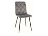 Scaun tapitat cu stofa si picioare metalice, Jerry Velvet Gri / Negru, l45xA39xH91 cm
