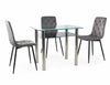 Scaun tapitat cu stofa si picioare metalice, Jerry Velvet Gri / Negru, l45xA39xH91 cm (2)