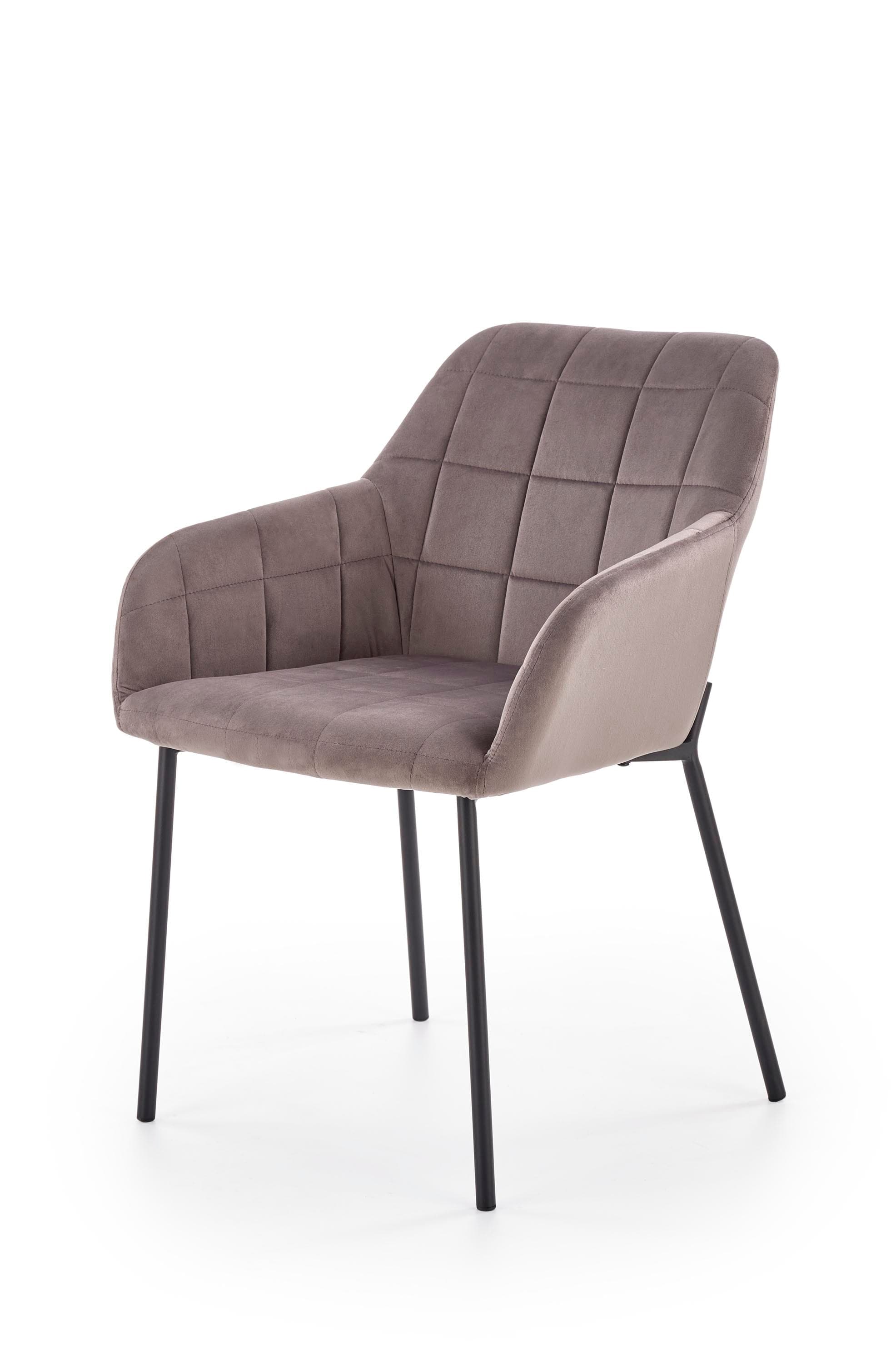 Scaun tapitat cu stofa si picioare metalice, K305 Gri / Negru, l58xA57xH80 cm