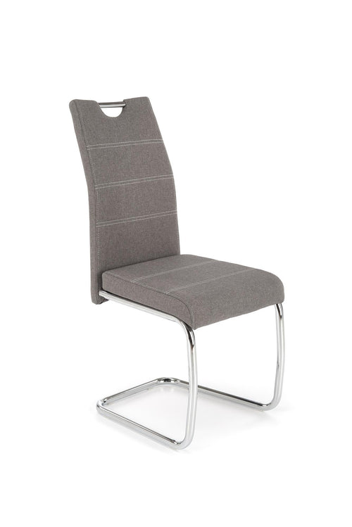 Scaun tapitat cu stofa si picioare metalice, K349 Gri / Crom, l42xA60xH97 cm